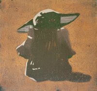 Leonhard Wacher - Baby Yoda - 2020 - Farblinolschnitt